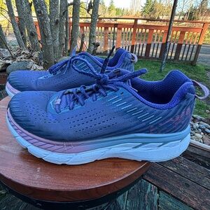 HOKA Size 9D Blue and Purple Athletic Running Sneakers